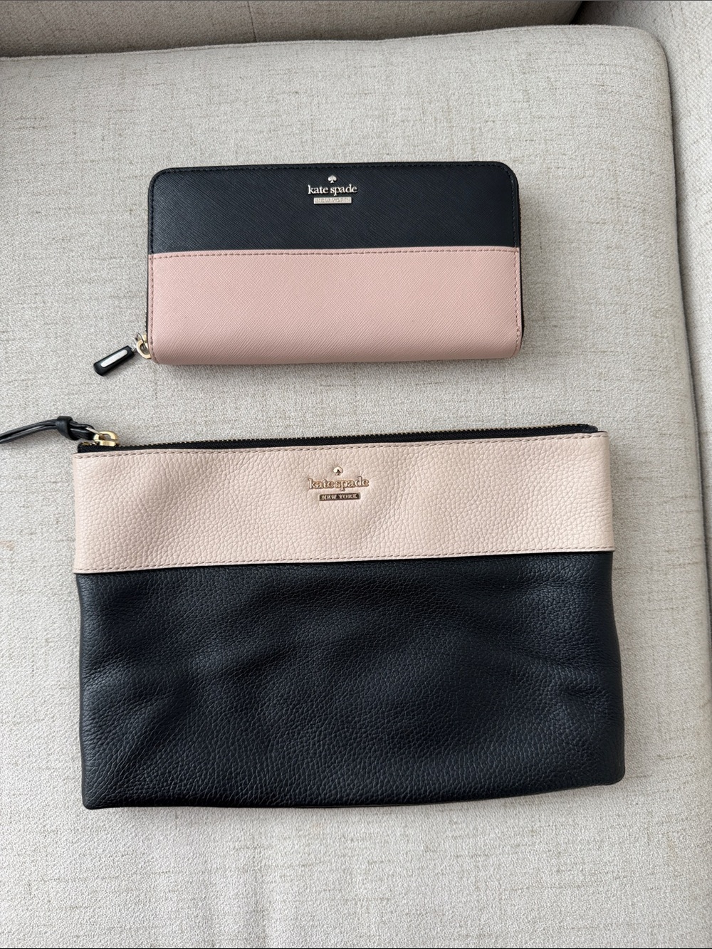 kate spade Black & Blush Two-Piece Wallet and Wristlet Set